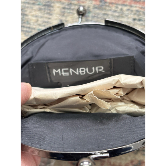 Beautiful Vintage Menbur Classic Handbag Black embroided - Picture 6 of 8